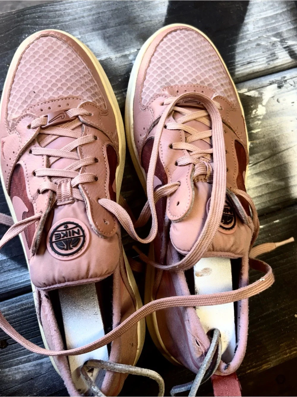 Nike Rose Pink Low-Top Sneakers with Cream Soles